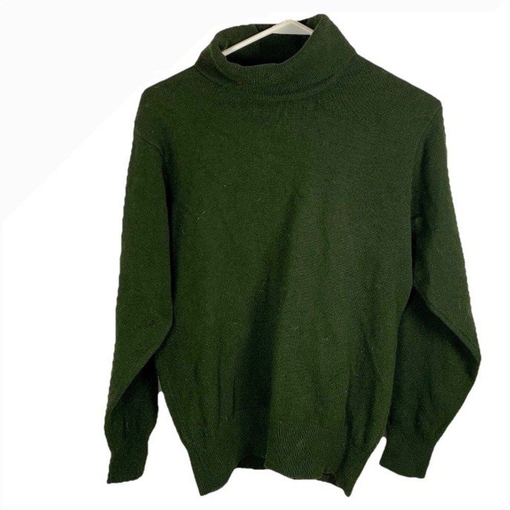 Vintage‎ House of Bruar Lambswool Turtleneck Rollneck Sweater Olive Green Sz M